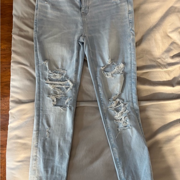 American Eagle Outfitters Denim - American Eagle Outfitters Light Blue Distressed Skinny Jeans